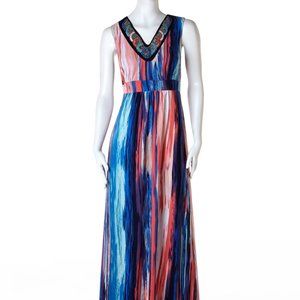 Beaded Neckline Maxi Dress, NWT.